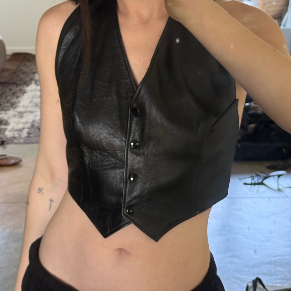 Leather Halter top